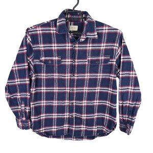 Mens Jachs Blue Red White Plaid Button Up Shirt Long Sleeve Cotton Size XL